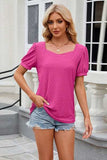 Eyelet Short Sleeve T-Shirt - Trendsi - Flyclothing LLC