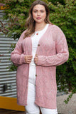 Plus Size Openwork V-Neck Long Sleeve Buttoned Cardigan - Trendsi - Flyclothing LLC