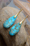 Handmade Teardrop Shape Natural Stone Dangle Earrings - Trendsi - Flyclothing LLC