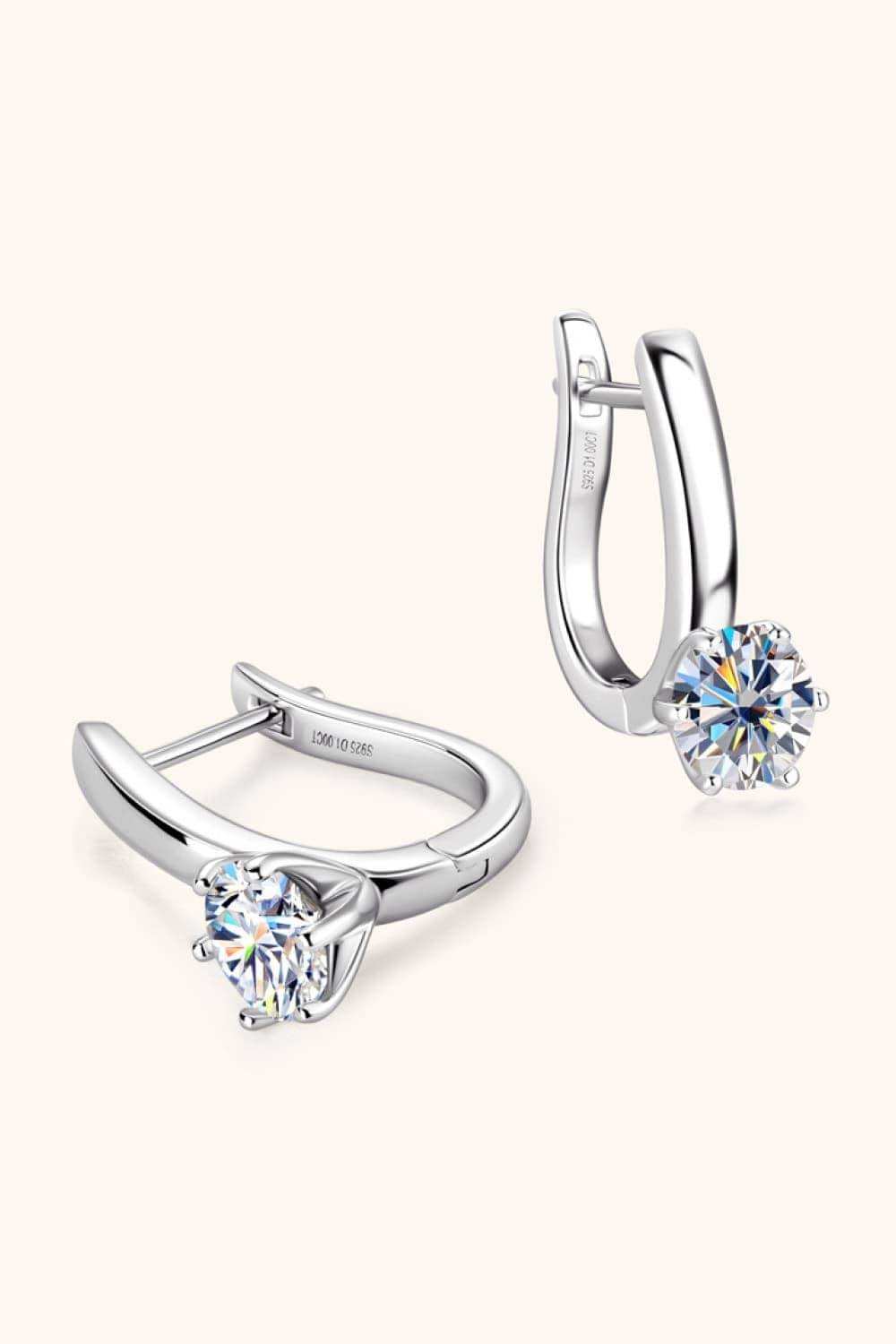 2 Carat Moissanite 925 Sterling Silver Earrings - Trendsi - Flyclothing LLC