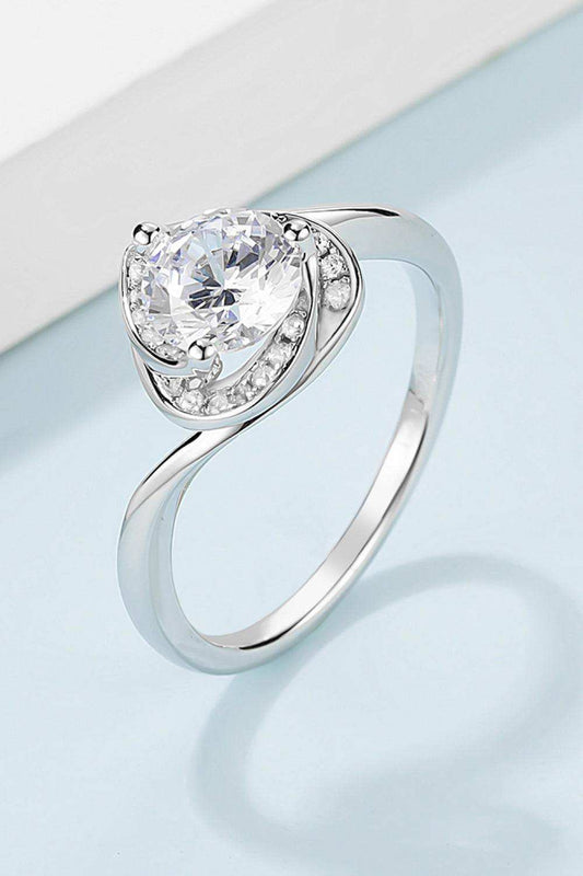 1 Carat Moissanite 925 Sterling Silver Heart Ring - Trendsi - Flyclothing LLC