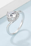 1 Carat Moissanite 925 Sterling Silver Heart Ring - Trendsi - Flyclothing LLC
