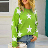 Star Pattern Round Neck Sweater - Trendsi - Flyclothing LLC