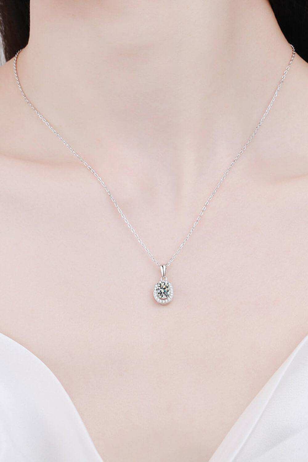 Be The One 1 Carat Moissanite Pendant Necklace - Trendsi - Flyclothing LLC