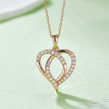 Moissanite 925 Sterling Silver Heart Shape Necklace - Trendsi - Flyclothing LLC