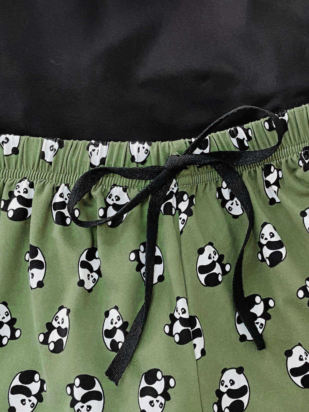 Graphic Tee and Panda Print Shorts Lounge Set - Trendsi - Flyclothing LLC