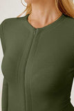 Zip Up Long Sleeve Bodysuit - Trendsi - Flyclothing LLC