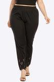 Plus Size Openwork Elastic Waist Pants - Trendsi - Flyclothing LLC