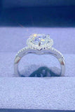 1 Carat Moissanite 925 Sterling Silver Heart Ring - Trendsi - Flyclothing LLC