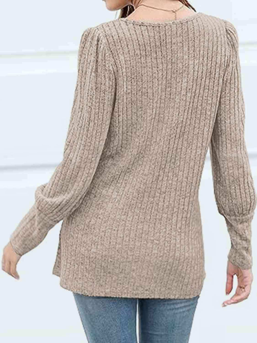Decorative Button Square Neck Top - Trendsi - Flyclothing LLC