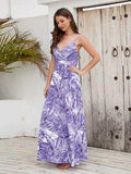 Printed Surplice Spaghetti Strap Dress - Trendsi - Flyclothing LLC