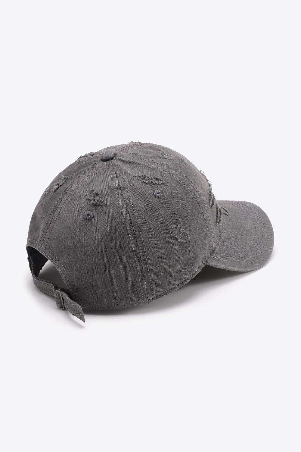 Distressed Adjustable Baseball Cap - Trendsi - Flyclothing LLC