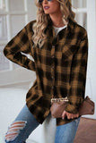 Plaid Button Up Dropped Shoulder Outerwear - Trendsi - Flyclothing LLC