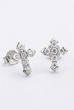 Moissanite Cross Stud Earrings - Trendsi - Flyclothing LLC
