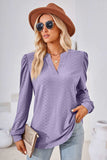 Notched Long Sleeve T-Shirt - Trendsi - Flyclothing LLC
