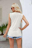 Contrast Eyelet V-Neck Tank - Trendsi - Flyclothing LLC