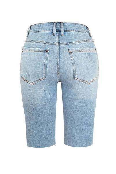 Distressed Pocketed Denim Shorts - Trendsi - Flyclothing LLC