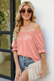 Short Flounce Sleeve Top - Trendsi - Flyclothing LLC