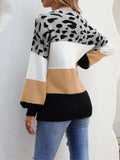 Color Block Round Neck Sweater - Trendsi - Flyclothing LLC
