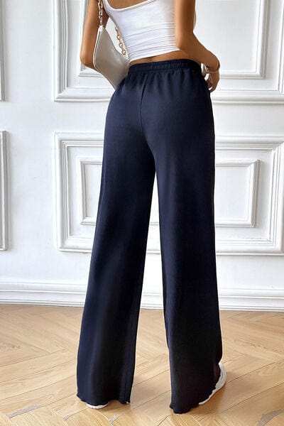 Drawstring Wide Leg Pants with Pocketed - Trendsi - Flyclothing LLC