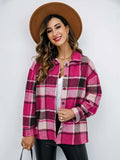 Plaid Button-Down Jacket - Trendsi - Flyclothing LLC