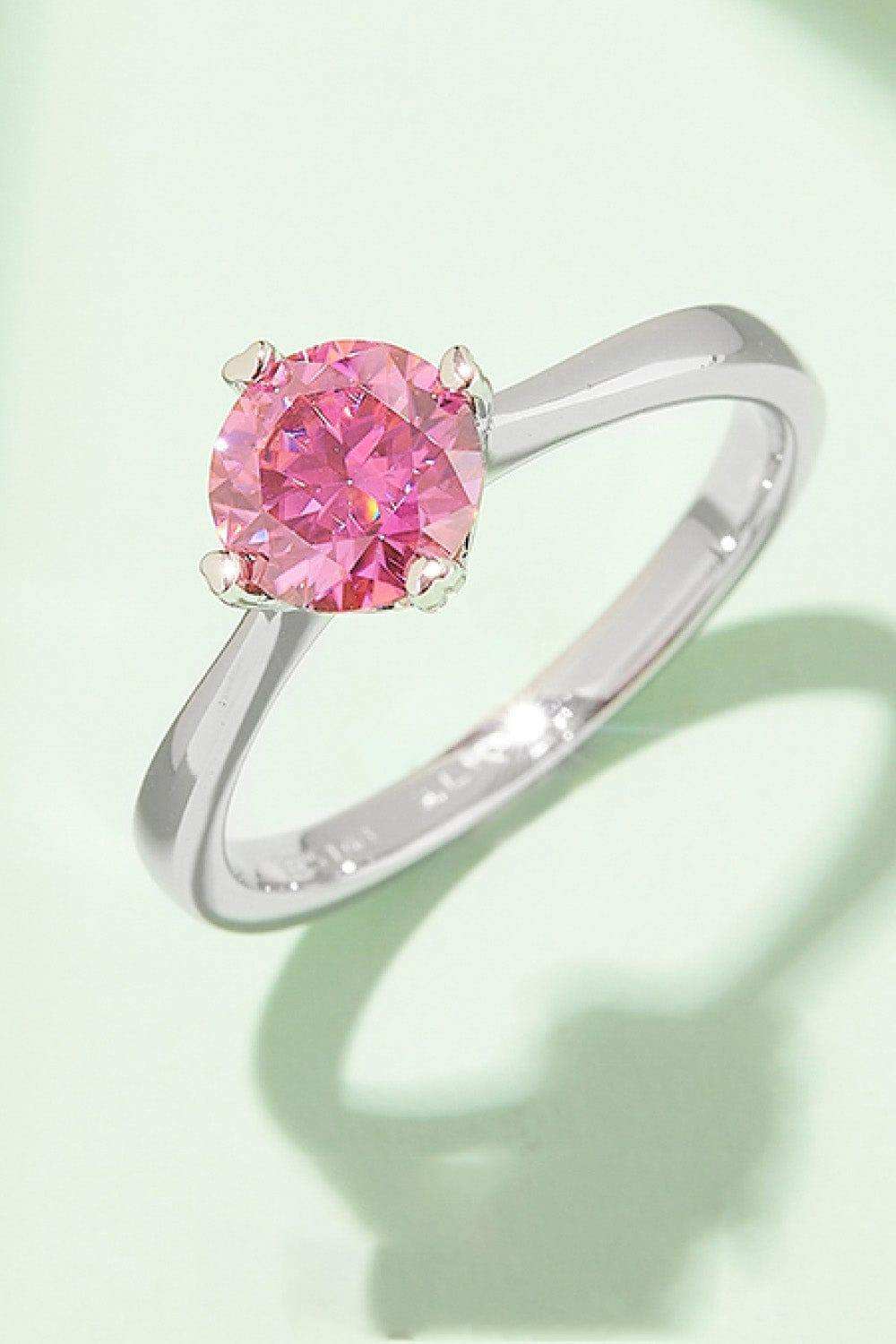 1 Carat Moissanite 925 Sterling Silver Solitaire Ring - Trendsi - Flyclothing LLC