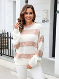 Striped Drop Shoulder Sweater - Trendsi - Flyclothing LLC