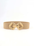 Geometric Buckle Elastic Wide Belt - Trendsi - Flyclothing LLC