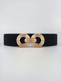 Geometric Buckle Elastic Wide Belt - Trendsi - Flyclothing LLC