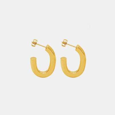 Titanium Steel Gold-Plated Earrings - Trendsi - Flyclothing LLC