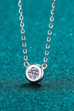 Moissanite Round Pendant Chain Necklace - Trendsi - Flyclothing LLC