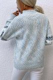 Snowflake Pattern Mock Neck Sweater - Trendsi - Flyclothing LLC