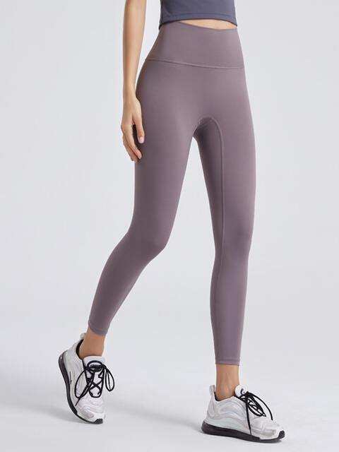 Wide Waistband Sports Leggings - Trendsi - Flyclothing LLC