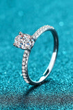 925 Sterling Silver Inlaid 1 Carat Moissanite Ring - Trendsi - Flyclothing LLC