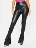 High Waist Slit Pants - Trendsi - Flyclothing LLC