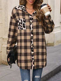 Plaid Button Up Dropped Shoulder Jacket - Trendsi - Flyclothing LLC