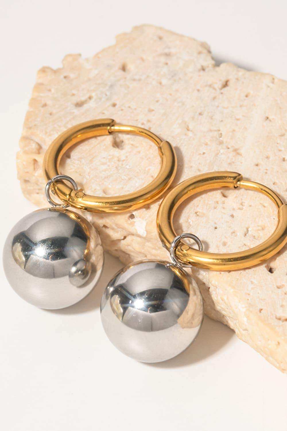 18K Gold-Plated Copper Ball Drop Earrings - Trendsi - Flyclothing LLC