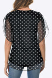 Printed Round Neck Curved Hem Blouse - Trendsi - Flyclothing LLC