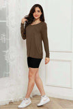 Basic Bae Full Size V-Neck Long Sleeve Top - Trendsi - Flyclothing LLC