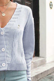 Cable-Knit Button Down Cardigan - Trendsi - Flyclothing LLC