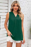 Texture V-Neck Sleeveless Top - Trendsi - Flyclothing LLC