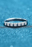 Moissanite Rhodium-Plated Half-Eternity Ring - Trendsi - Flyclothing LLC