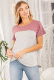 Heimish Color Block Striped Round Neck Short Sleeve T-Shirt - Trendsi - Flyclothing LLC