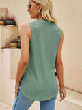 Eyelet Notched Tank - Trendsi - Flyclothing LLC