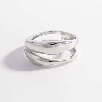 925 Sterling Silver Double-Layered Ring - Trendsi - Flyclothing LLC
