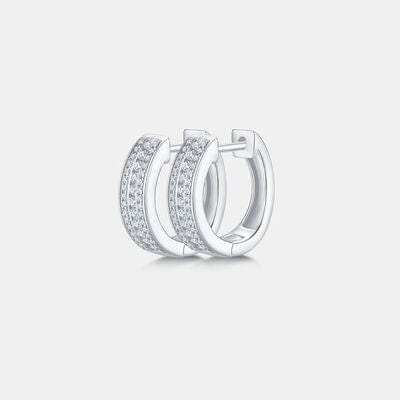 Moissanite 925 Sterling Silver Huggie Earrings - Trendsi - Flyclothing LLC