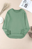 Side Slit Drop Shoulder Sweatshirt - Trendsi - Flyclothing LLC