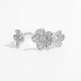 925 Sterling Silver Inlaid Zircon Open Ring - Trendsi - Flyclothing LLC