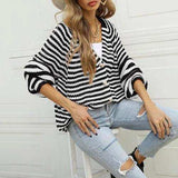 Striped Button Down Long Sleeve Cardigan - Trendsi - Flyclothing LLC