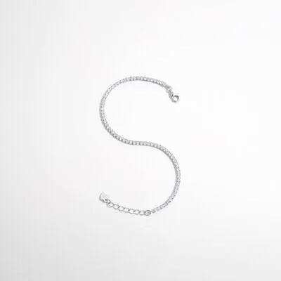 925 Sterling Silver Inlaid Zircon Bracelet - Trendsi - Flyclothing LLC